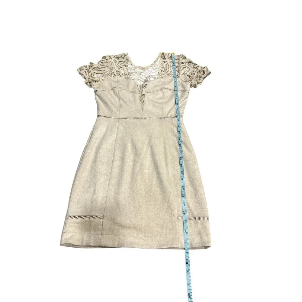 J.O.A. Los Angeles Cream Lace Cap Sleeve Mini Dress Bridal Boho Style Size S NWT